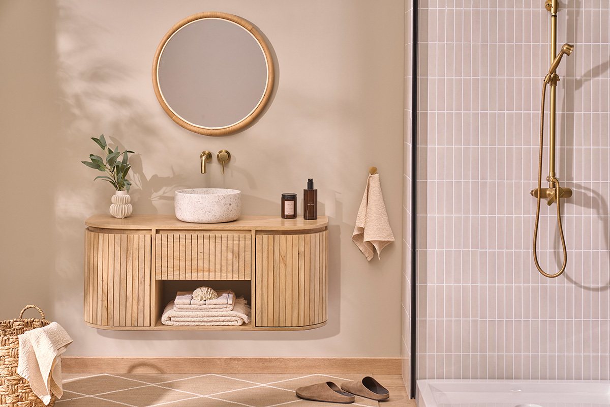 Lavabo rotondo in terrazzo grigio D30 cm JOH
