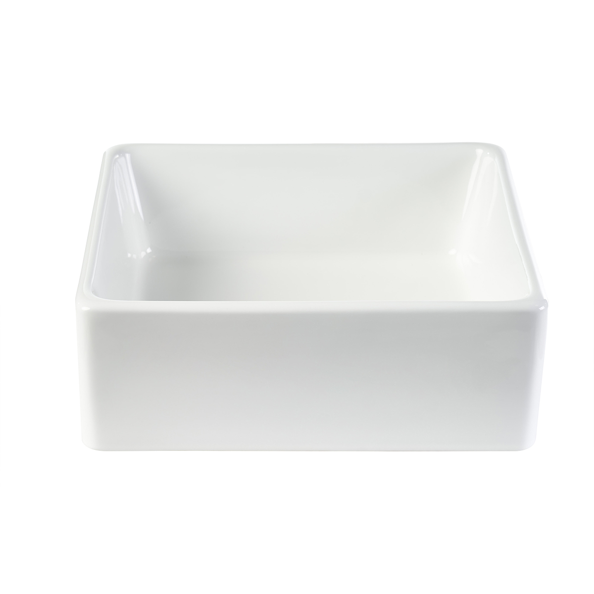 Lavandino quadrato in ceramica bianca L39 cm MILA