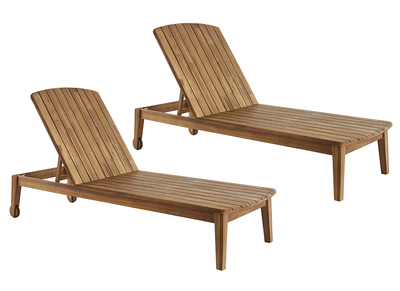 Lettini prendisole in massello di acacia (set di 2) CANOPEE