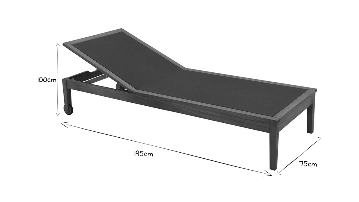 Chicreat Korfu Basic – Lettino Prendisole Pieghevole, Struttura In Alluminio, Tessuto Textilene, Grigio, 147x63,5x87 Cm, Portata 120kg - 2