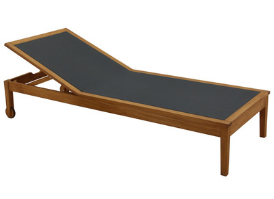 Lettino prendisole grigio scuro e legno massello NAVEEN