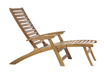 Lettino prendisole reclinabile 3 posizioni in legno massello RIO