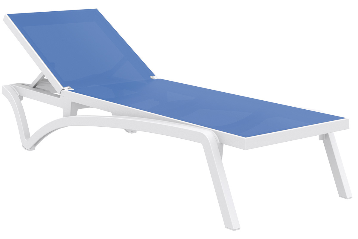 Lettino regolabile blu con rotelle CORAIL