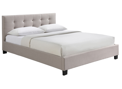 Letto 160 x 200 imbottito lino beige MARQUISE
