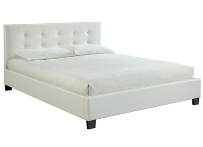 Letto 160 x 200 imbottito PU bianco MARQUISE