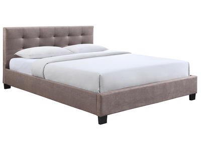 Letto 160 x 200 imbottito tessuto cammello MARQUISE