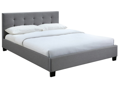Letto 160 x 200 imbottito tessuto grigio MARQUISE