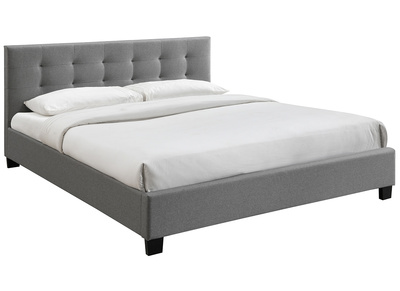 Letto 180 x 200 imbottito tessuto grigio MARQUISE