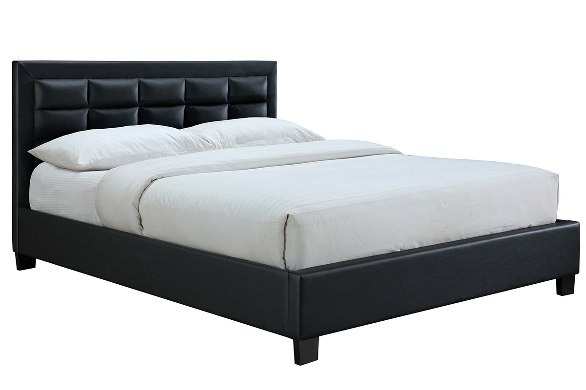 Letto 2 posti 160*200 nero KINGLEY