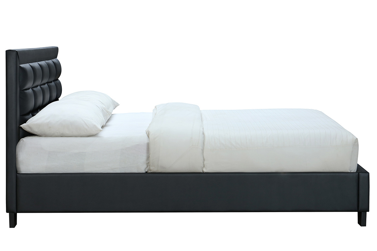 Letto 2 posti 160*200 nero KINGLEY