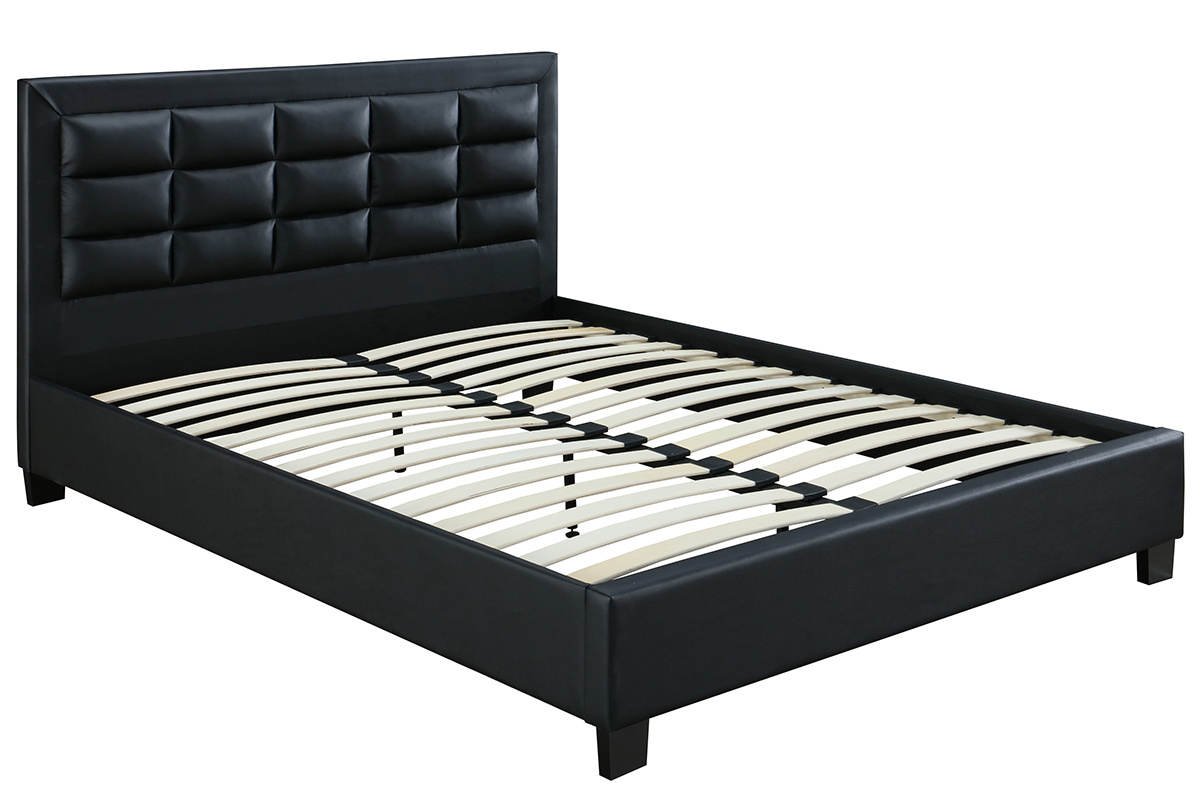 Letto 2 posti 160*200 nero KINGLEY