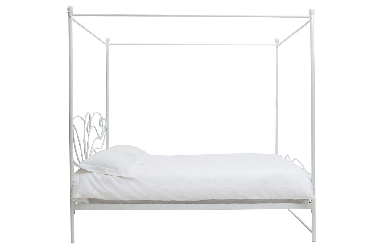 Letto a baldacchino bianco matrimoniale 160x200 VENEZIA