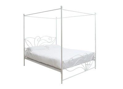 Letto a baldacchino bianco matrimoniale 160x200 VENEZIA - Letto a baldacchino bianco matrimoniale 160x200 VENEZIA