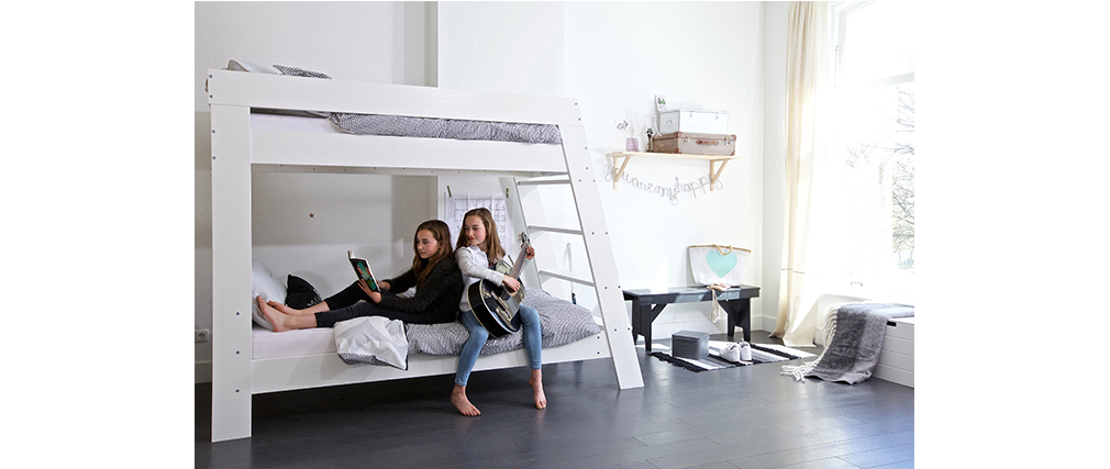 Letto a castello da bambino legno bianco erwan miliboo
