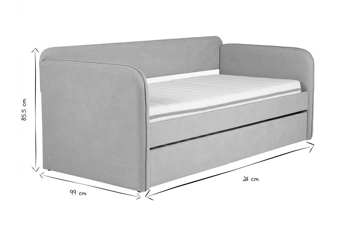 Letto a scomparsa in tessuto taupe 90 x 190 cm EDISON