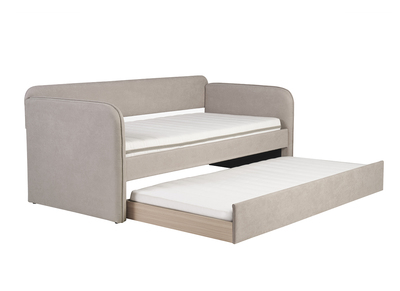 Letto a scomparsa in tessuto taupe 90 x 190 cm EDISON