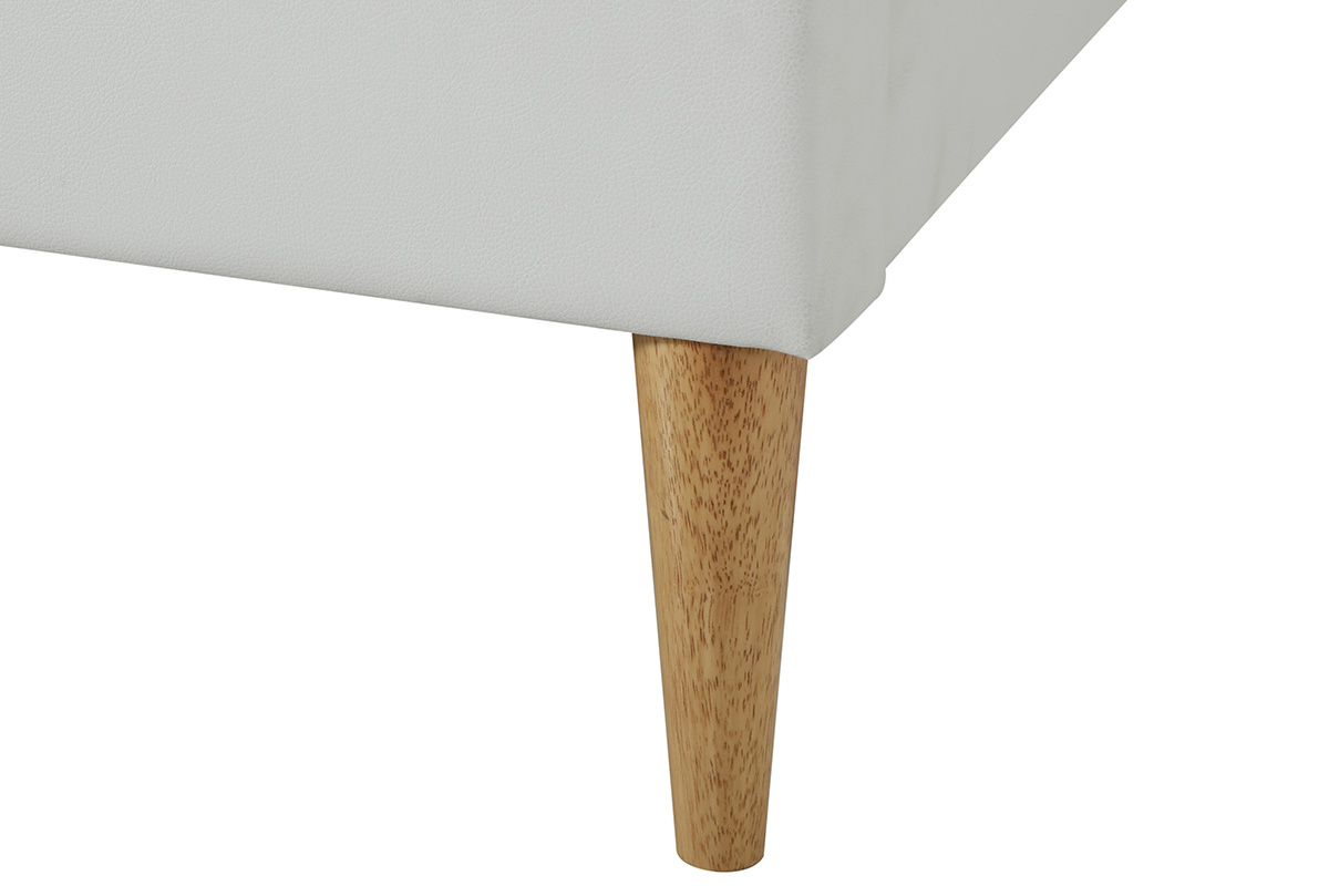 Letto adulto  160 x 200 cm con rete bianca e legno AYO