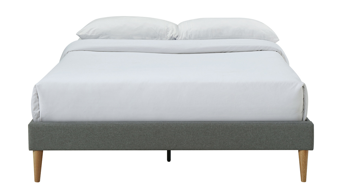 Letto adulto 160 x 200 cm con rete in tessuto grigio AYO