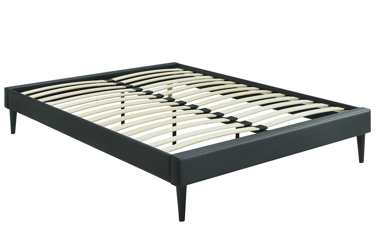 Letto adulto 160 x 200 cm con rete nero AYO