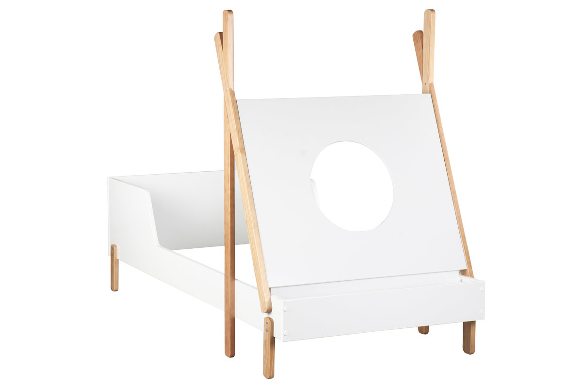 Letto bambino barca bianco e legno chiaro TIMEHLO