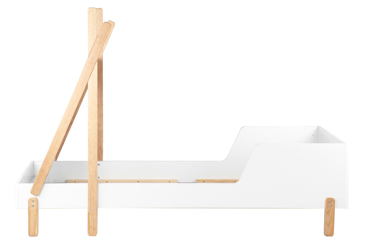 Letto bambino barca bianco e legno chiaro TIMEHLO