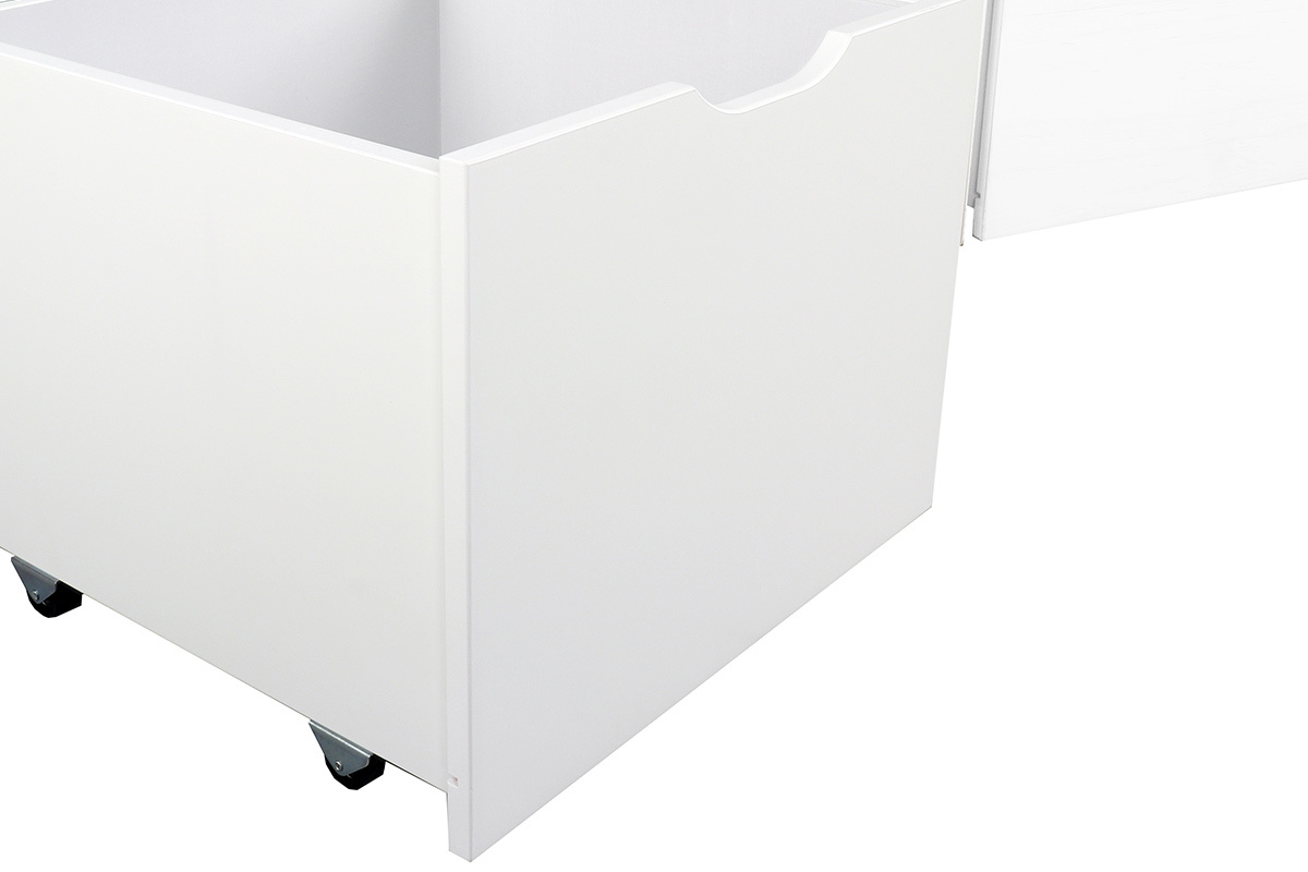 Letto bambino con 4 cassetti legno e bianco MOLENE