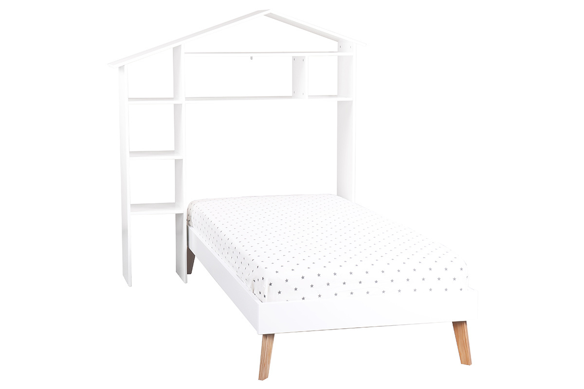 Letto bambino e testiera letto con nicchie 160 x 200 cm HOME