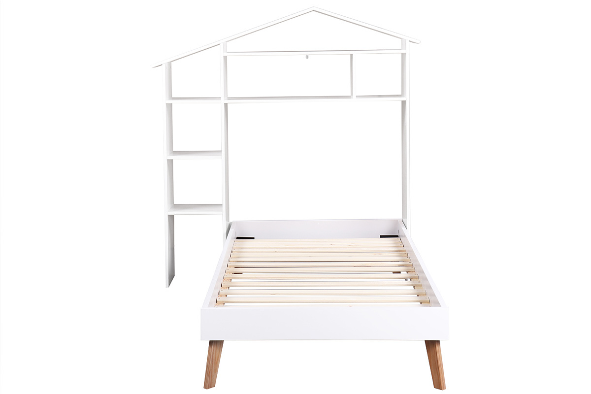 Letto bambino e testiera letto con nicchie 160 x 200 cm HOME