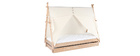 Letto bambino tenda con cassetto in legno e cotone naturale APACHE
