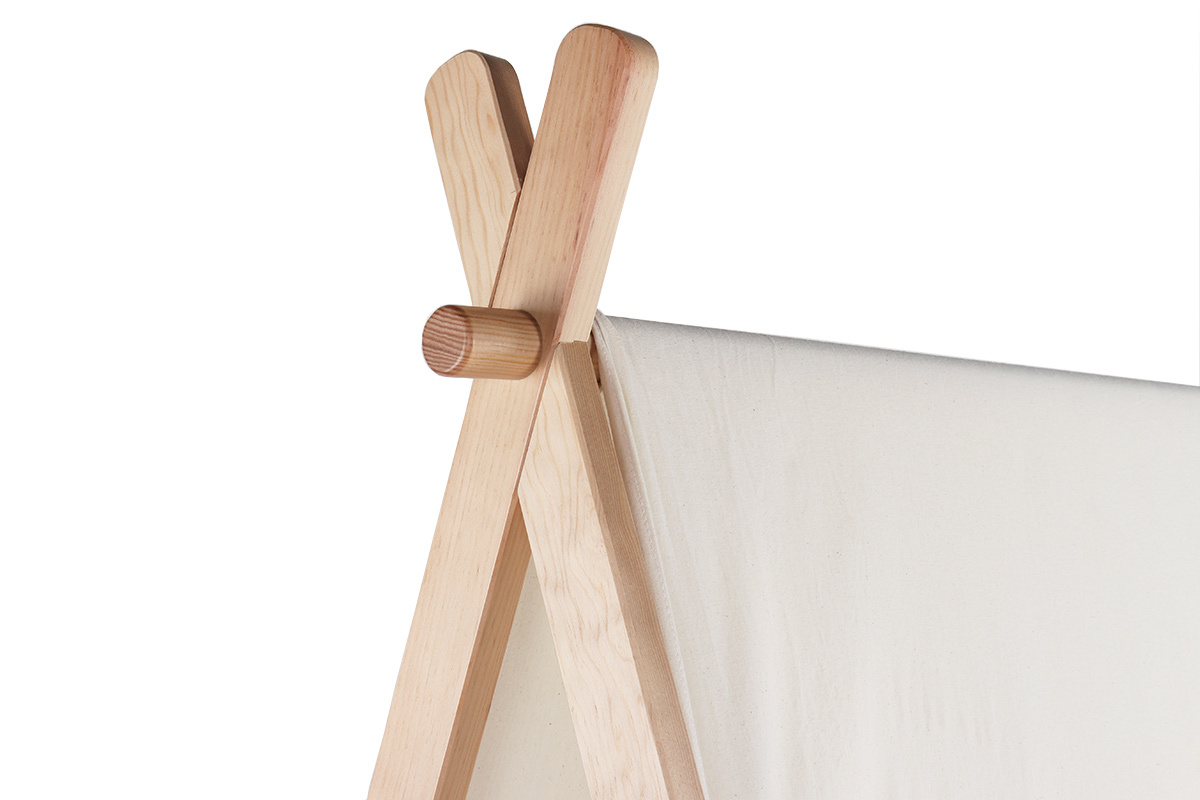 Letto bambino tenda con cassetto in legno e cotone naturale APACHE