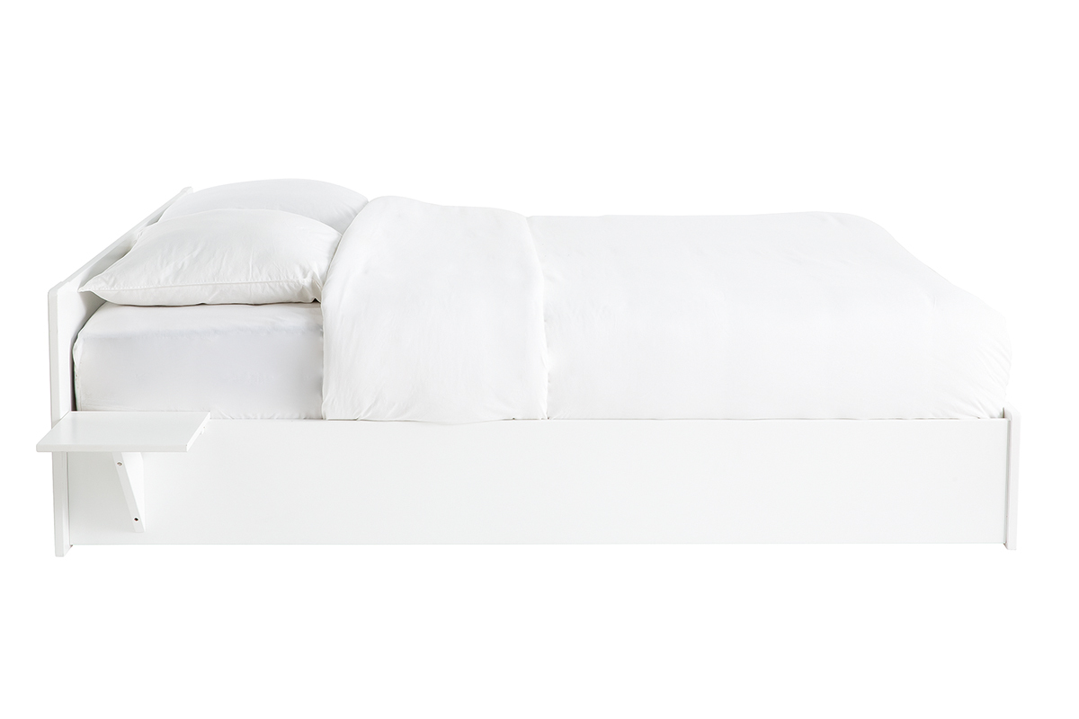 Letto con cassetto e comodini bianco 160 x 200 cm LORIS