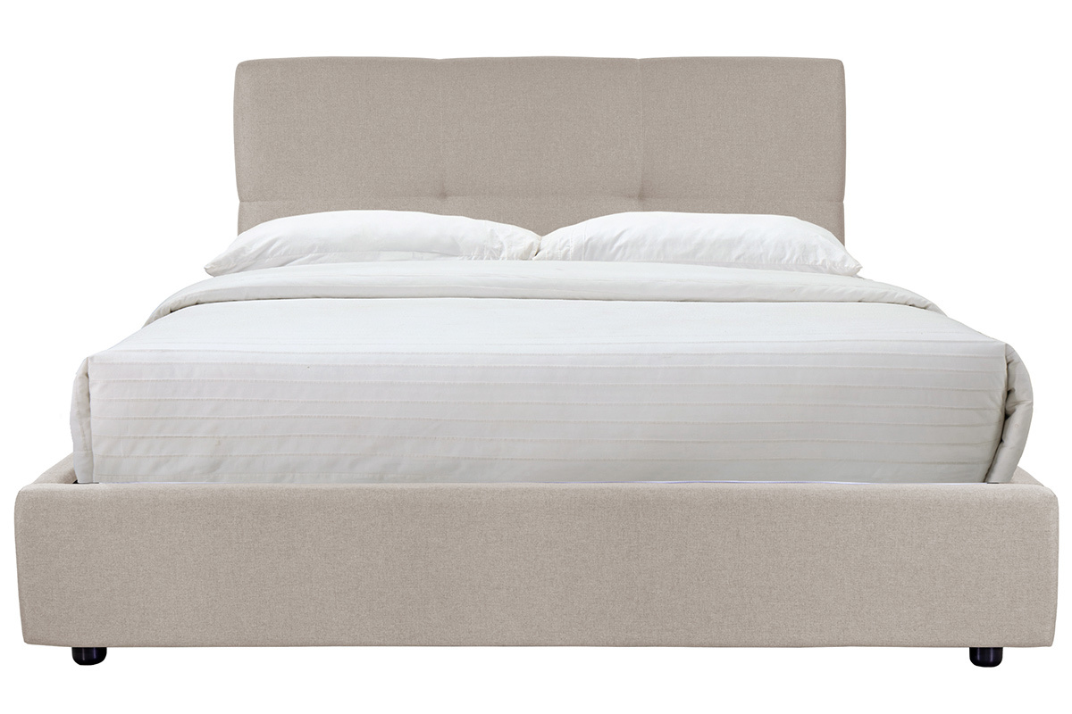 Letto con contenitore 160x200 cm in tessuto naturale SOGNO