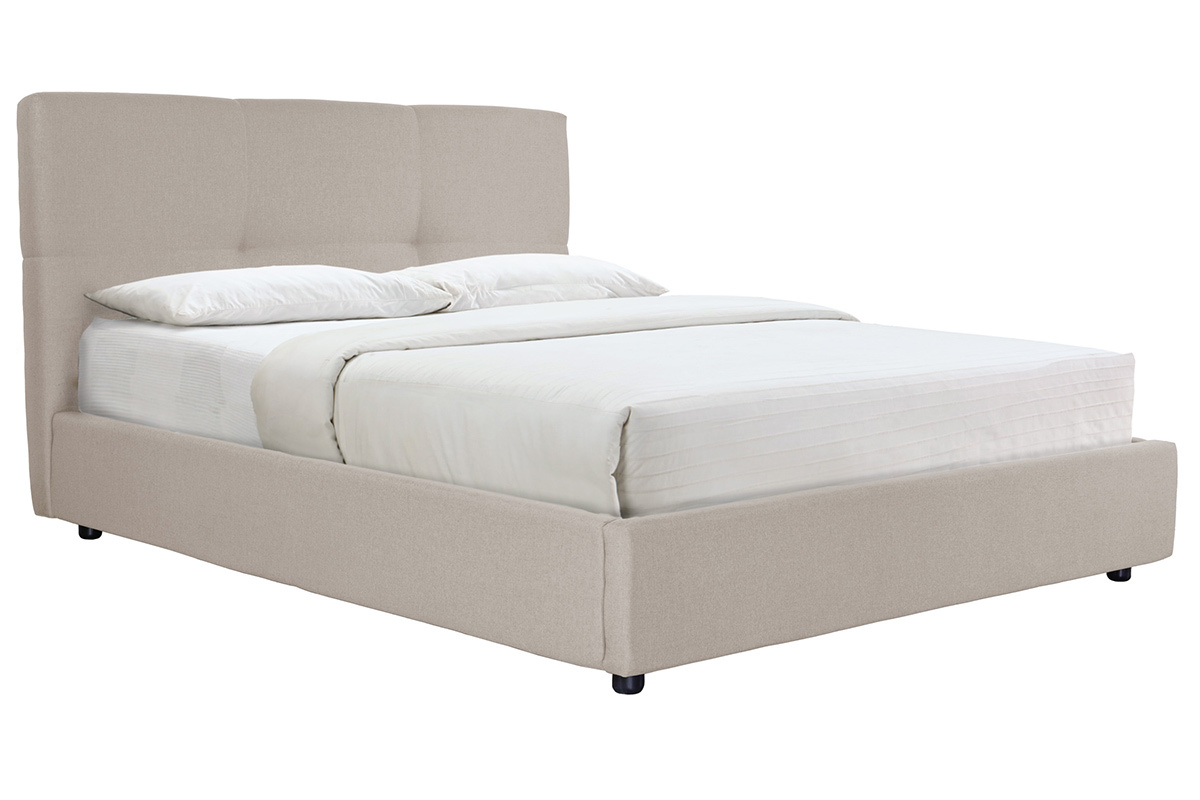 Letto con contenitore 160x200 cm in tessuto naturale SOGNO