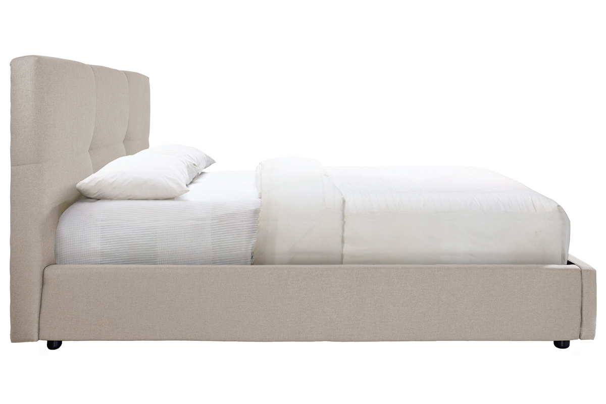 Letto con contenitore 160x200 cm in tessuto naturale SOGNO