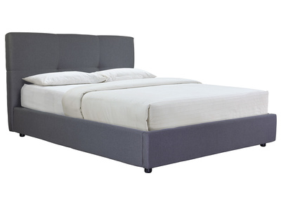 Letto contenitore 160x200 cm in tessuto Grigio chiaro SOGNO - Letto contenitore 160x200 cm in tessuto Grigio chiaro SOGNO
