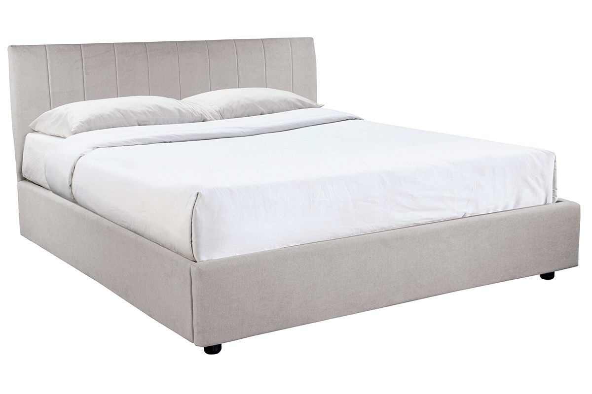 Letto contenitore 160x200 cm in tessuto Grigio chiaro SOGNO