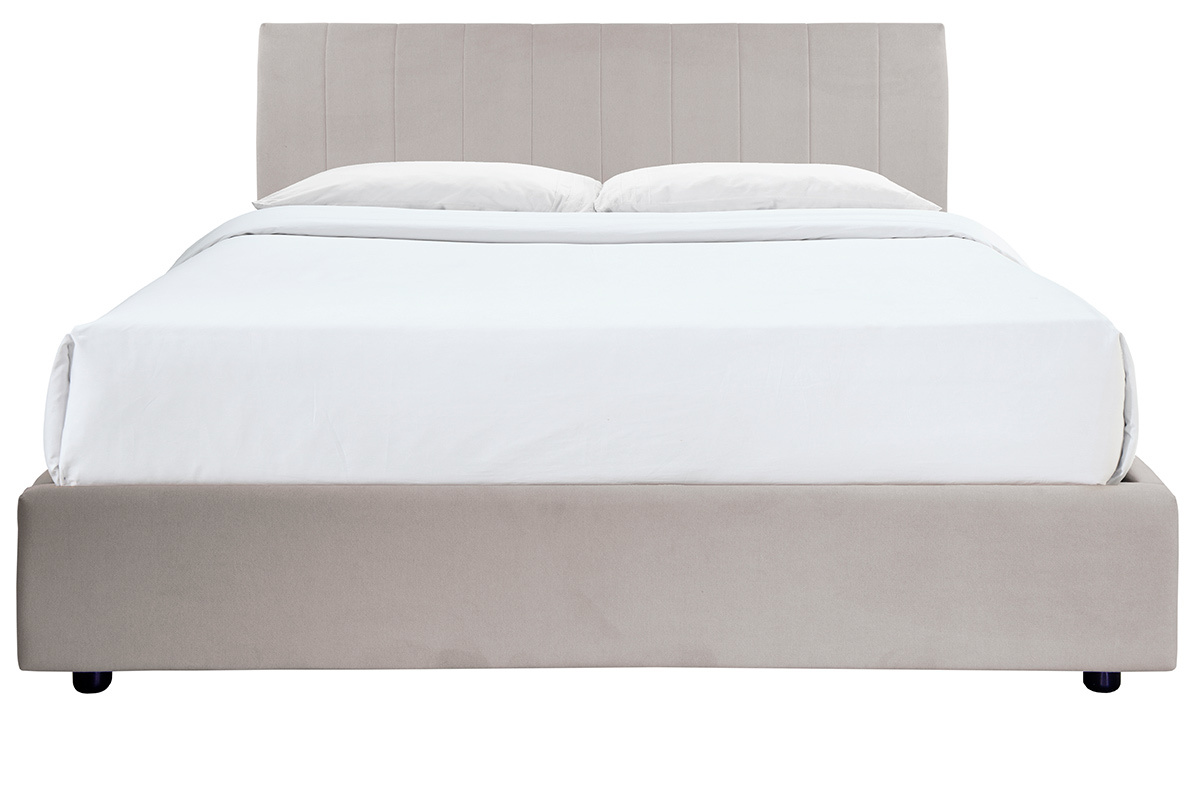 Letto contenitore 160x200 cm in tessuto Grigio chiaro SOGNO