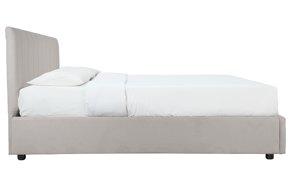 Letto contenitore 160x200 cm in tessuto Grigio chiaro SOGNO