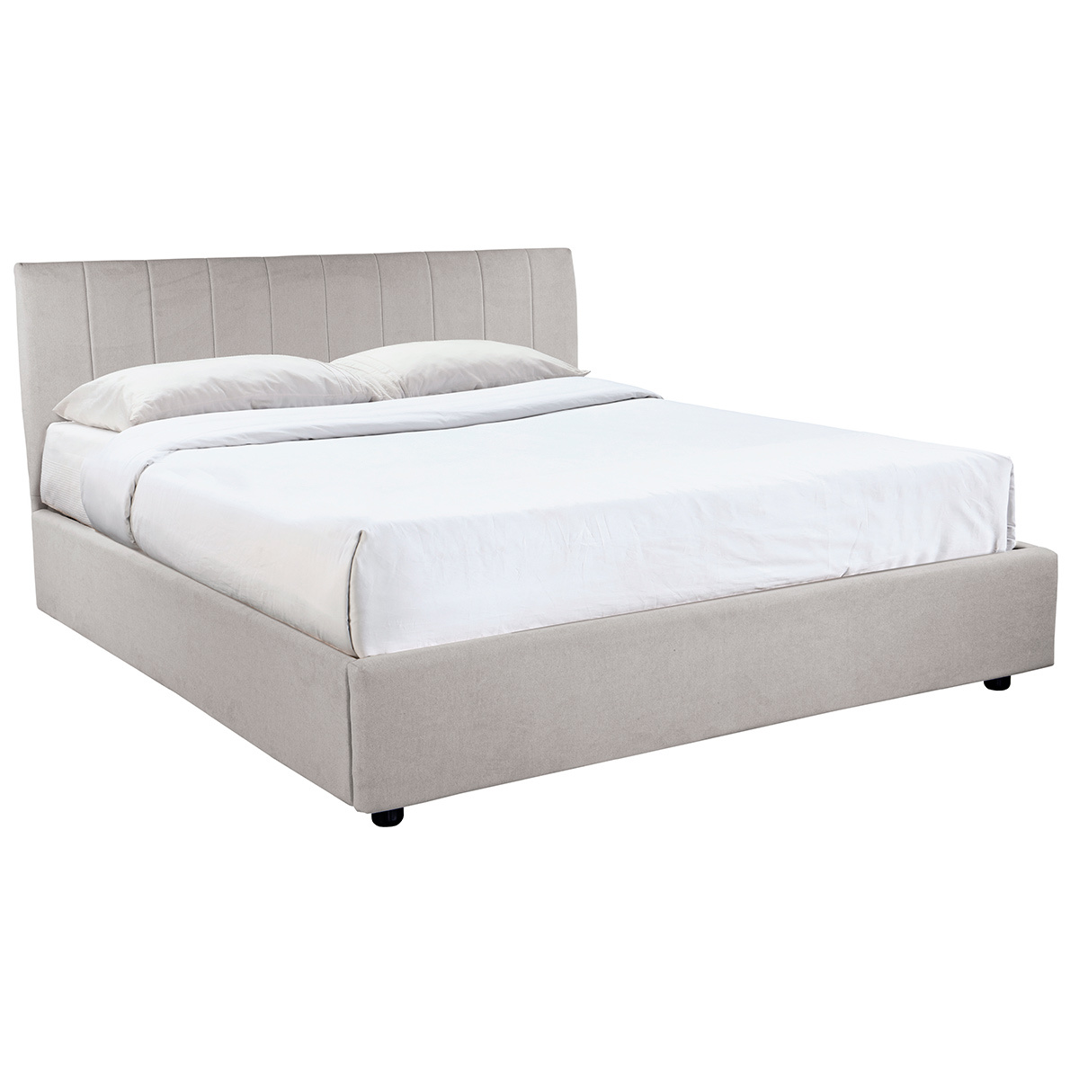 Letto contenitore 160x200 cm in tessuto Grigio chiaro SOGNO