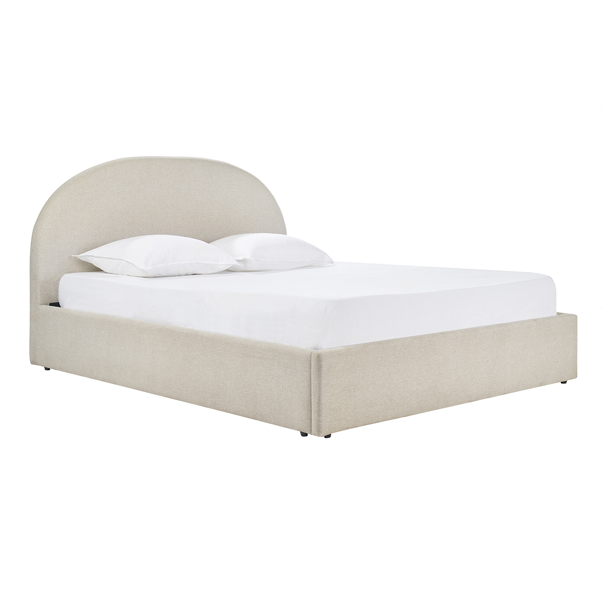 Letto contenitore matrimoniale 160x200 cm in tessuto beige OREN