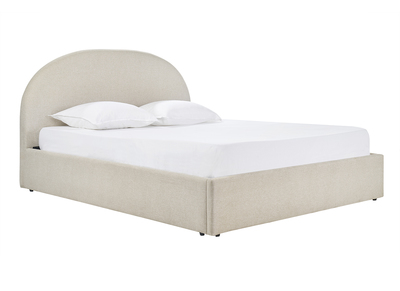 Letto contenitore matrimoniale 160x200 cm in tessuto beige OREN