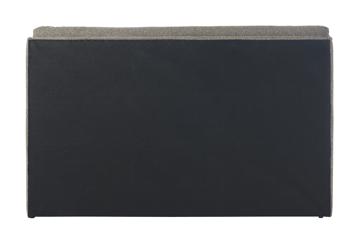 Vista posteriore del letto contenitore matrimoniale 160x200 cm HONO in tessuto taupe.