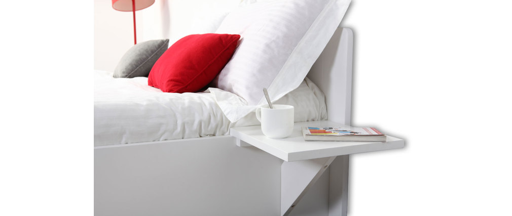 Letto design bianco 2 posti 140x190 loris miliboo