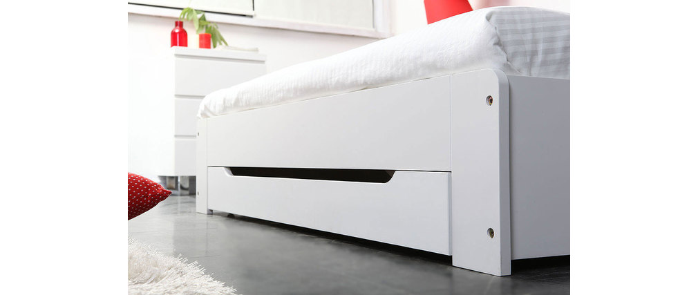 Letto design bianco 2 posti 140x190 loris miliboo