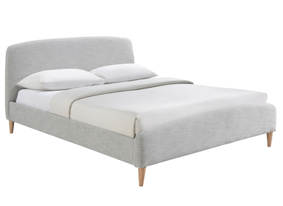 Letto design in tessuto Grigio legno 160 x 200 NIELS