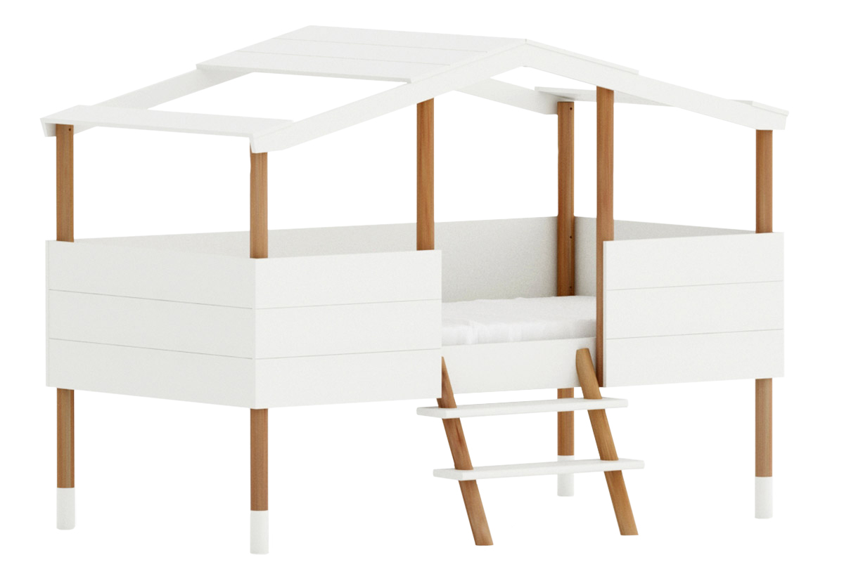 Letto e rete a capanna da bambini 90x190cm PILOTI