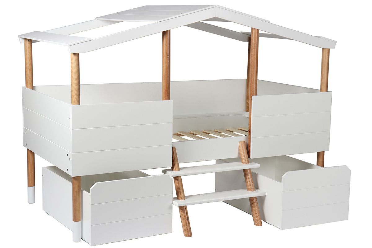 Letto e rete a capanna da bambini 90x190cm PILOTI
