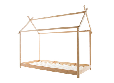 Letto e rete per bambino a capanna, colore: legno, dimensioni: 90x190 cm, modello: KBANE - Letto e rete per bambino a capanna, colore: legno, dimensioni: 90x190 cm, modello: KBANE