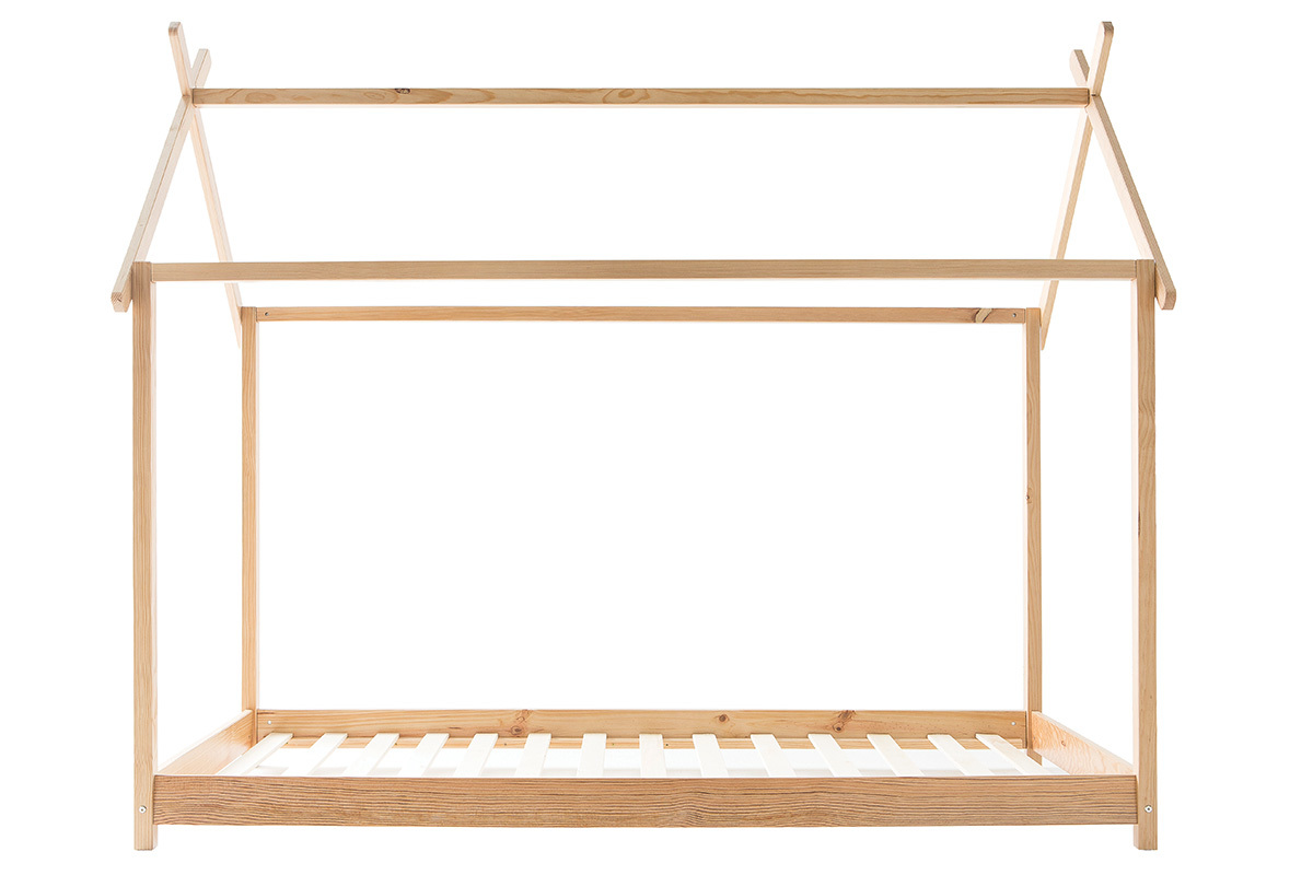Letto e rete per bambino a capanna legno 90x200 cm KBANE