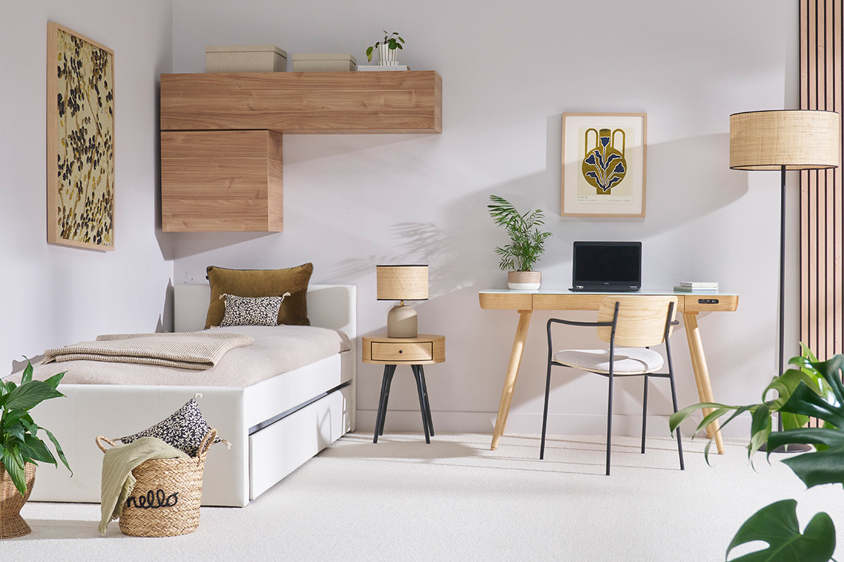 Letto estraibile 90 x 195 PU bianco MACCO